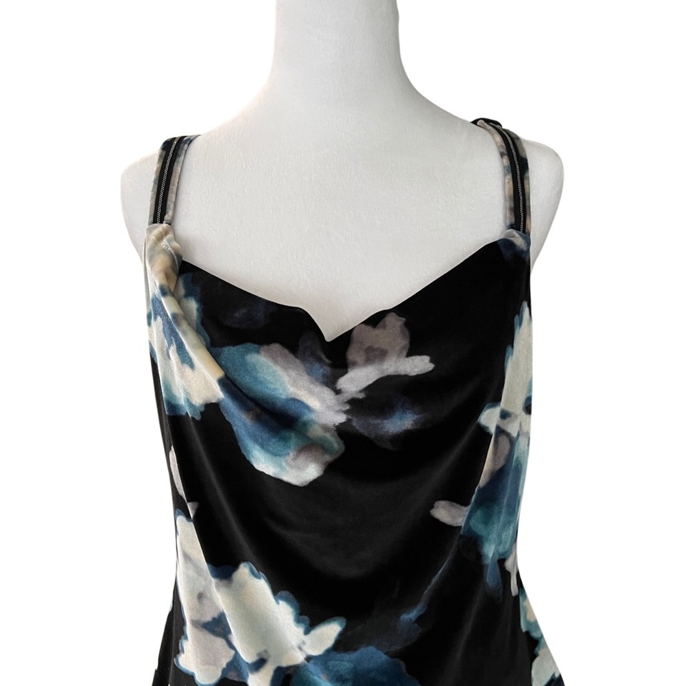 NWT WHBM velvet drape neck floral tank size  M